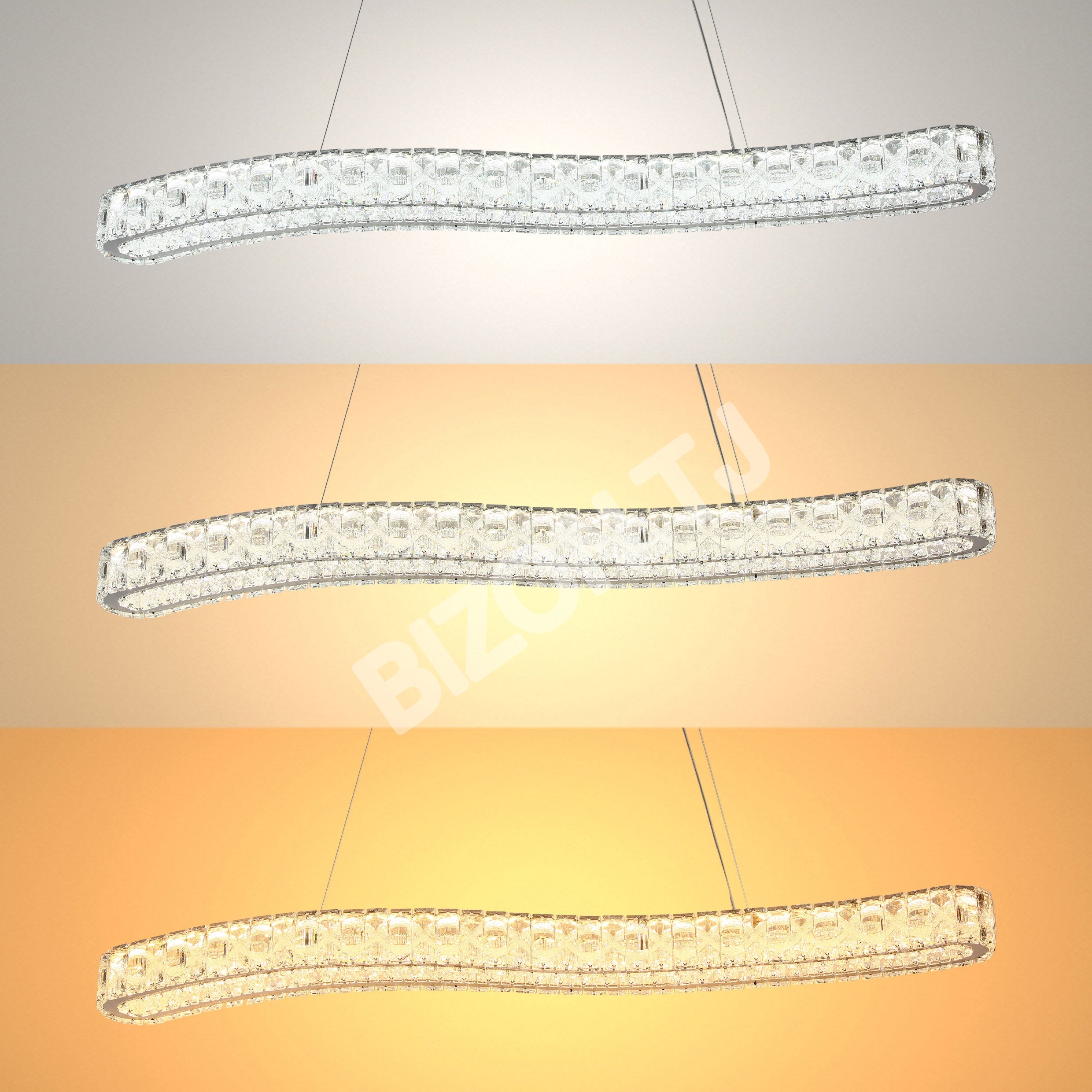Люстра Crystal хром C2301-1A 90 Вт Dimming L1200мм, 159-18348 2