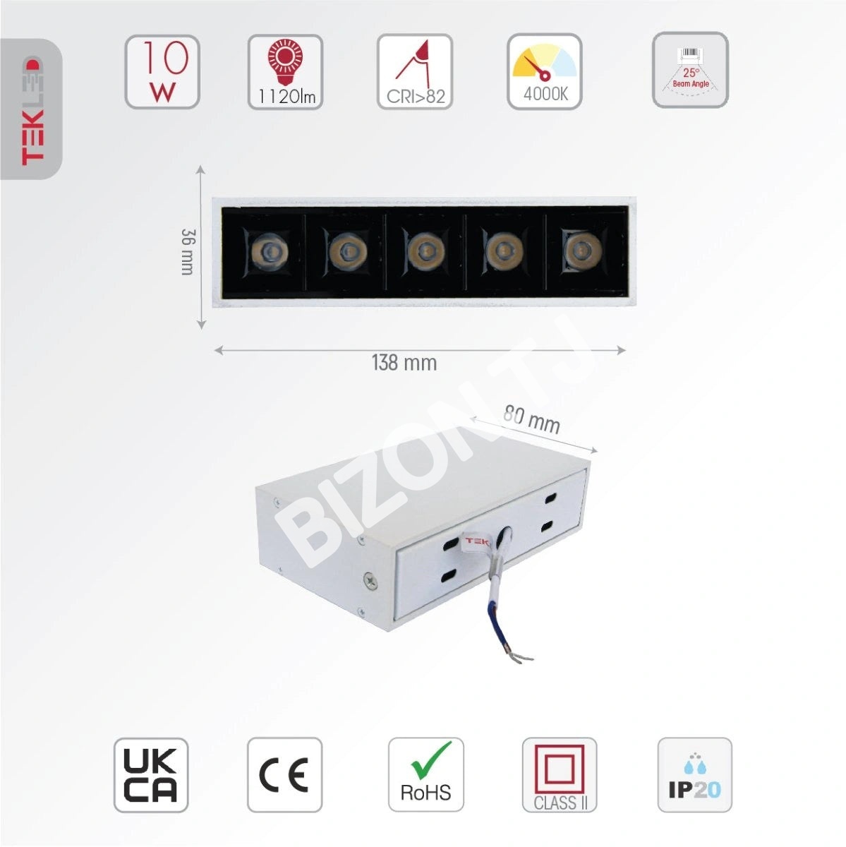 Светильник LED MIRACH 10 Вт 4000 К белый S / U, 114-03016 5