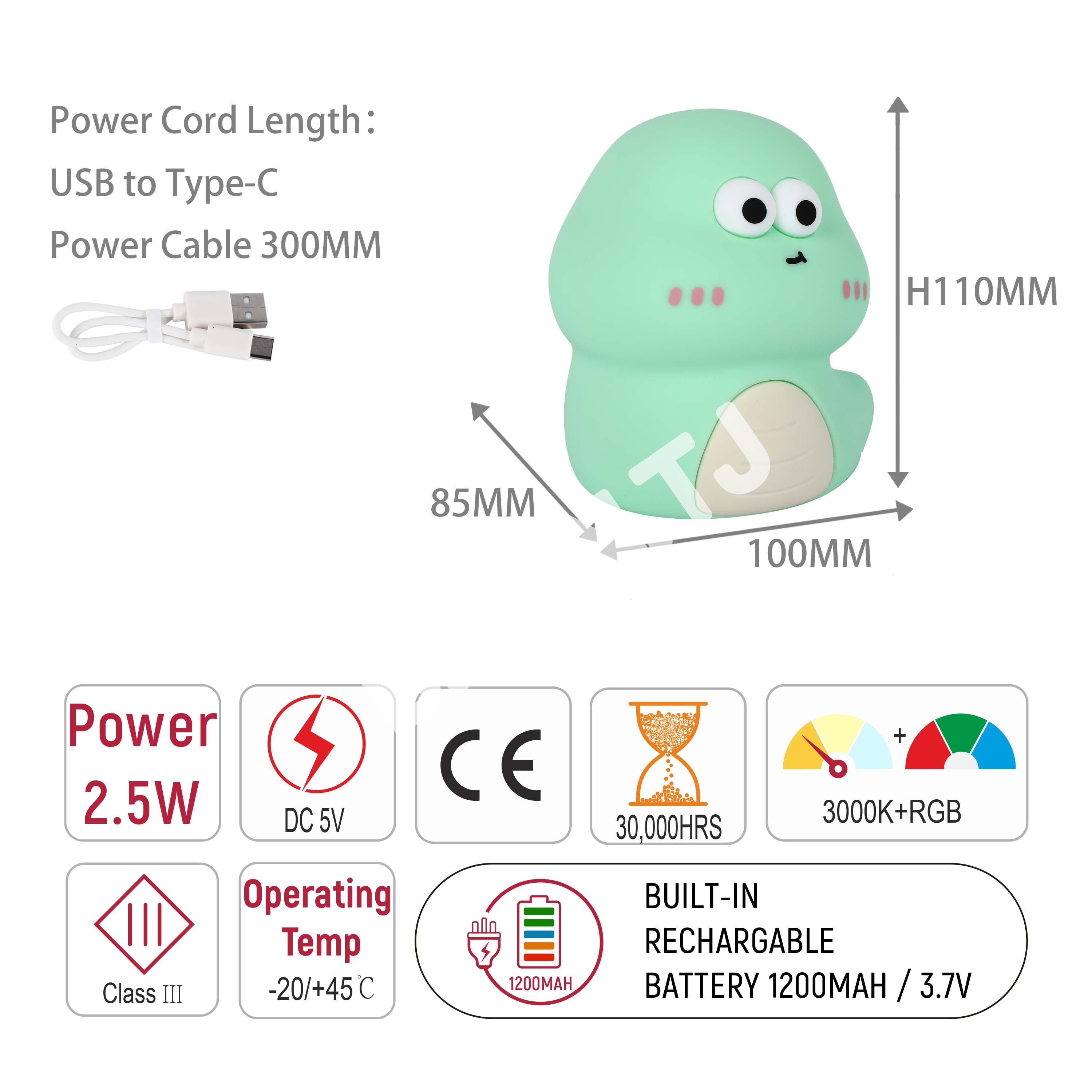 Snake night светильник 2.5 Вт 3000 К+RGB, 130-037783 5