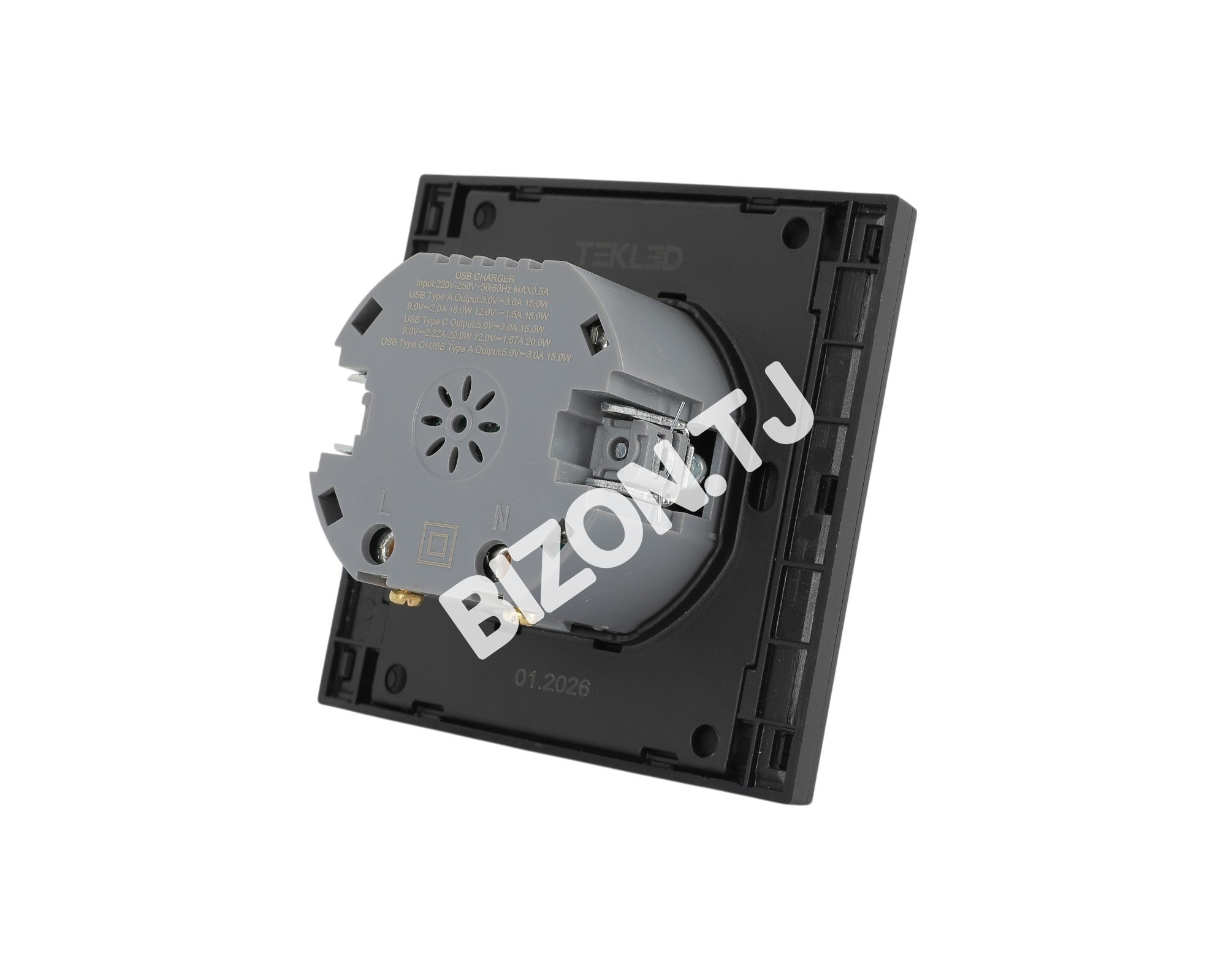 Розетка USB+TYPE C 20Вт, с / у, Черная, серия NIZMO, ELECTRIC 96 / 8, 283-03530 4