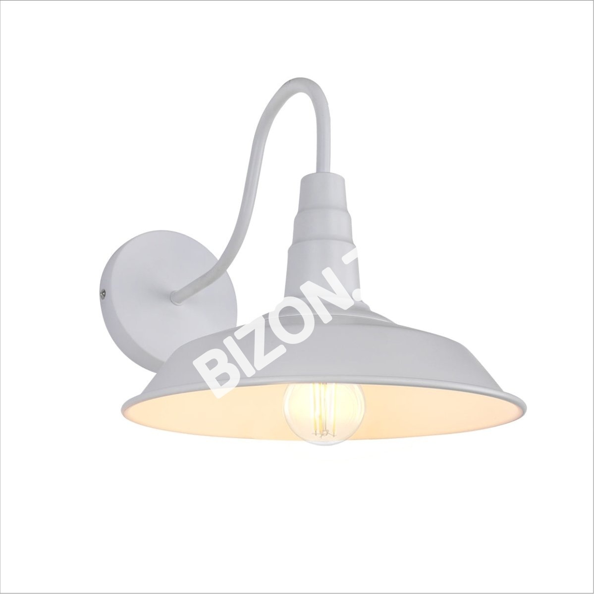 Бра белый Swan Step металл Industrial Retro настенный светильник с E27 Fitting, 151-19610 2