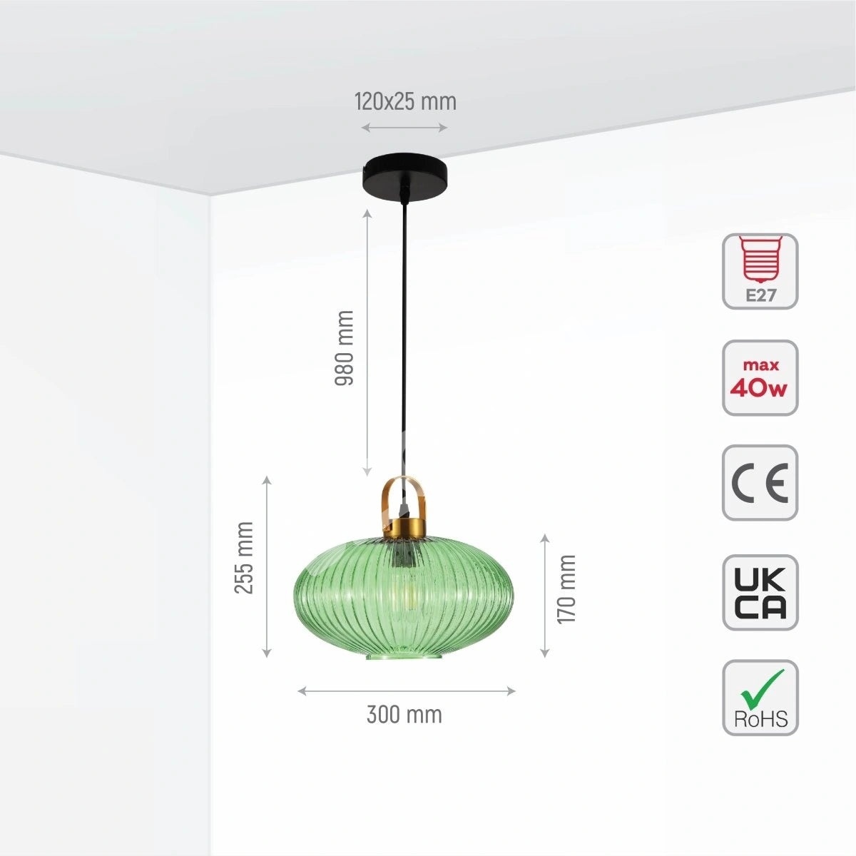 Светильник podv MINT D150 1xE27 EMERALD GREEN1s, 150-18704 4