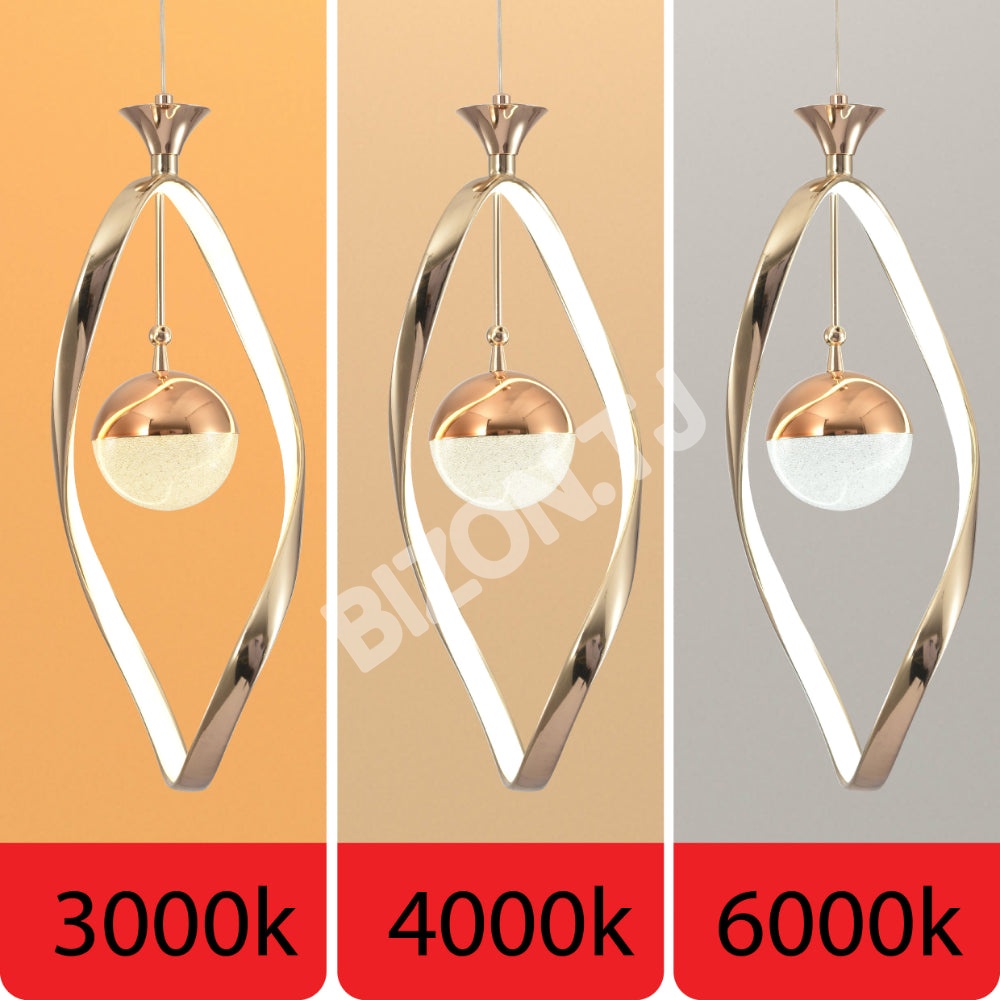 Люстра LED золотой 180×380×1000 3000K1, 159-17320 7