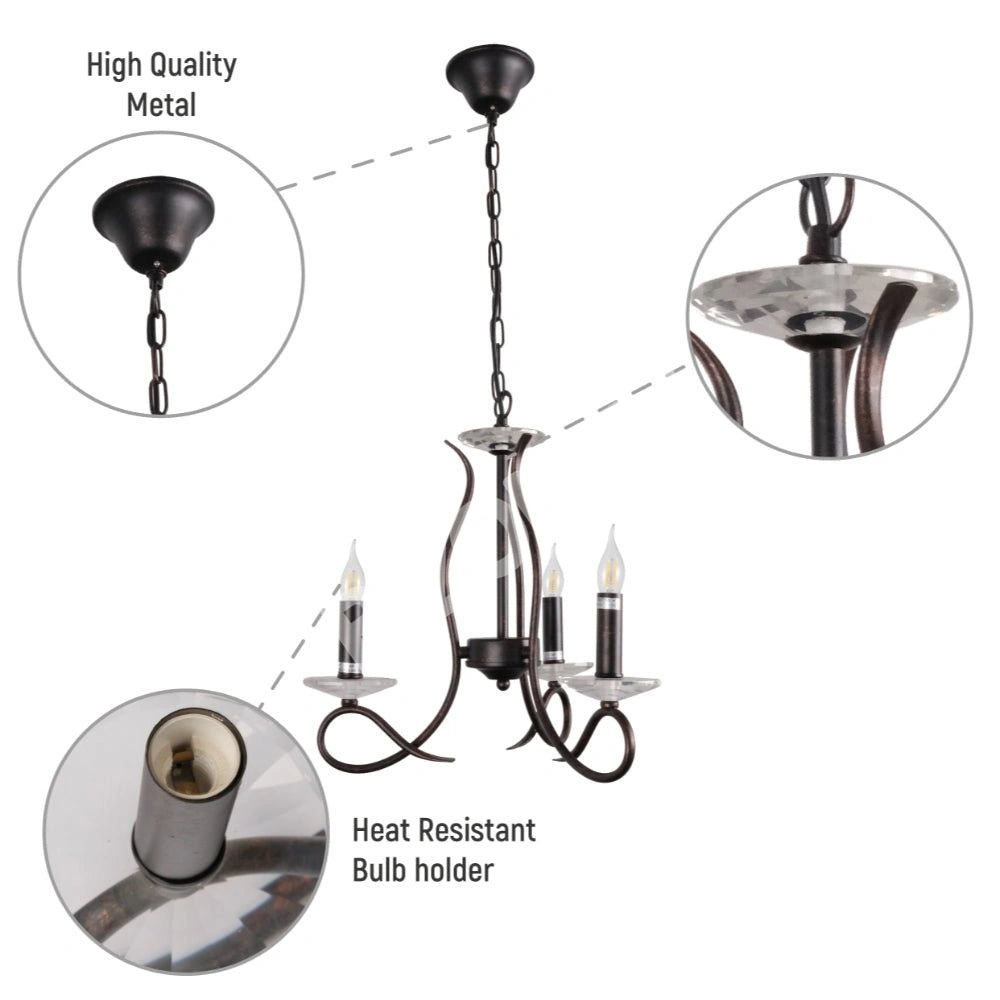 Светильник Candle Vintage Rustic черный French Chandelier потолочный светильник 3 or 5 or 8 Fittings, 156-18146 7