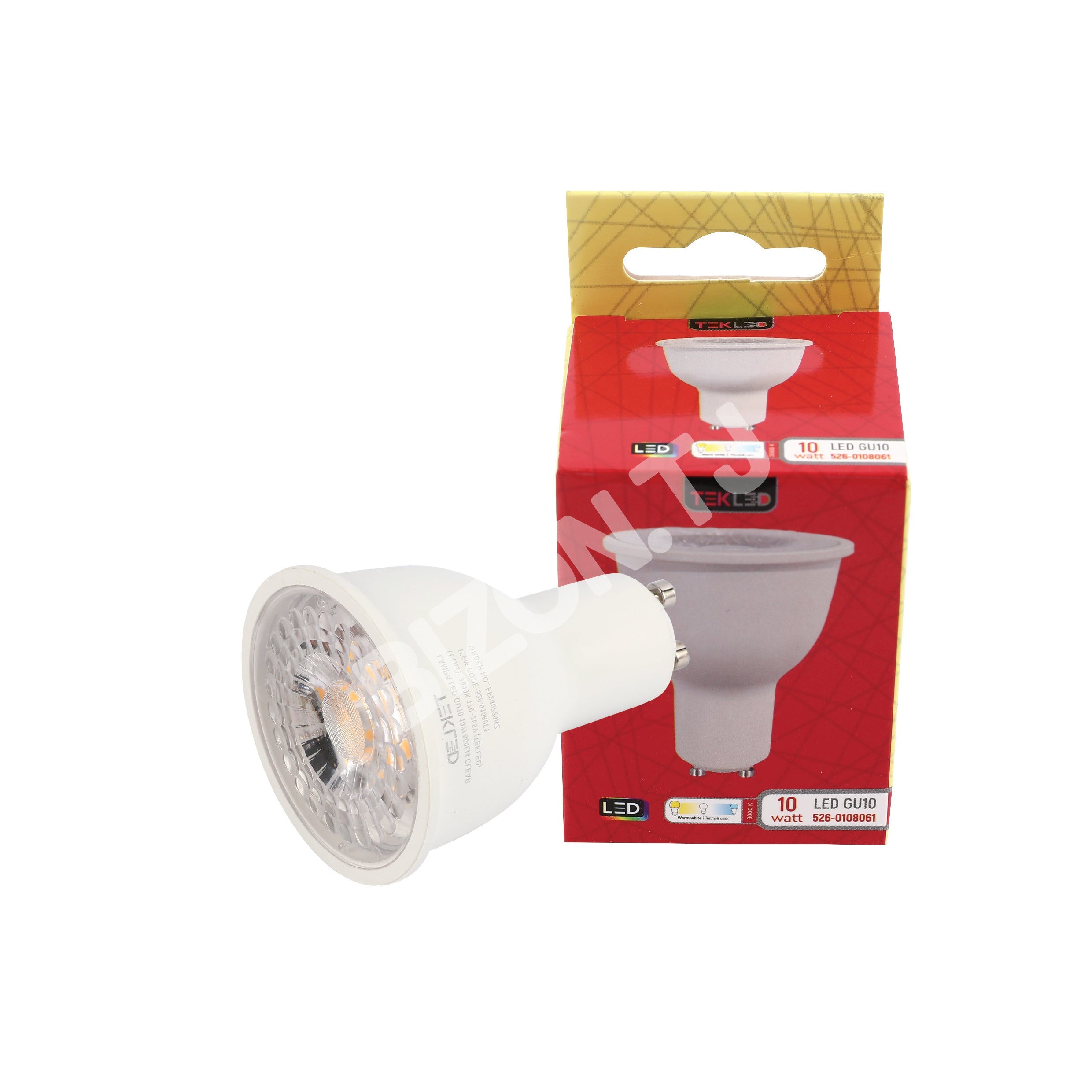 Лампа LED GU10 10 Вт 800 лм CLEAR 3000 К 85-265 В, 526-0108061 3
