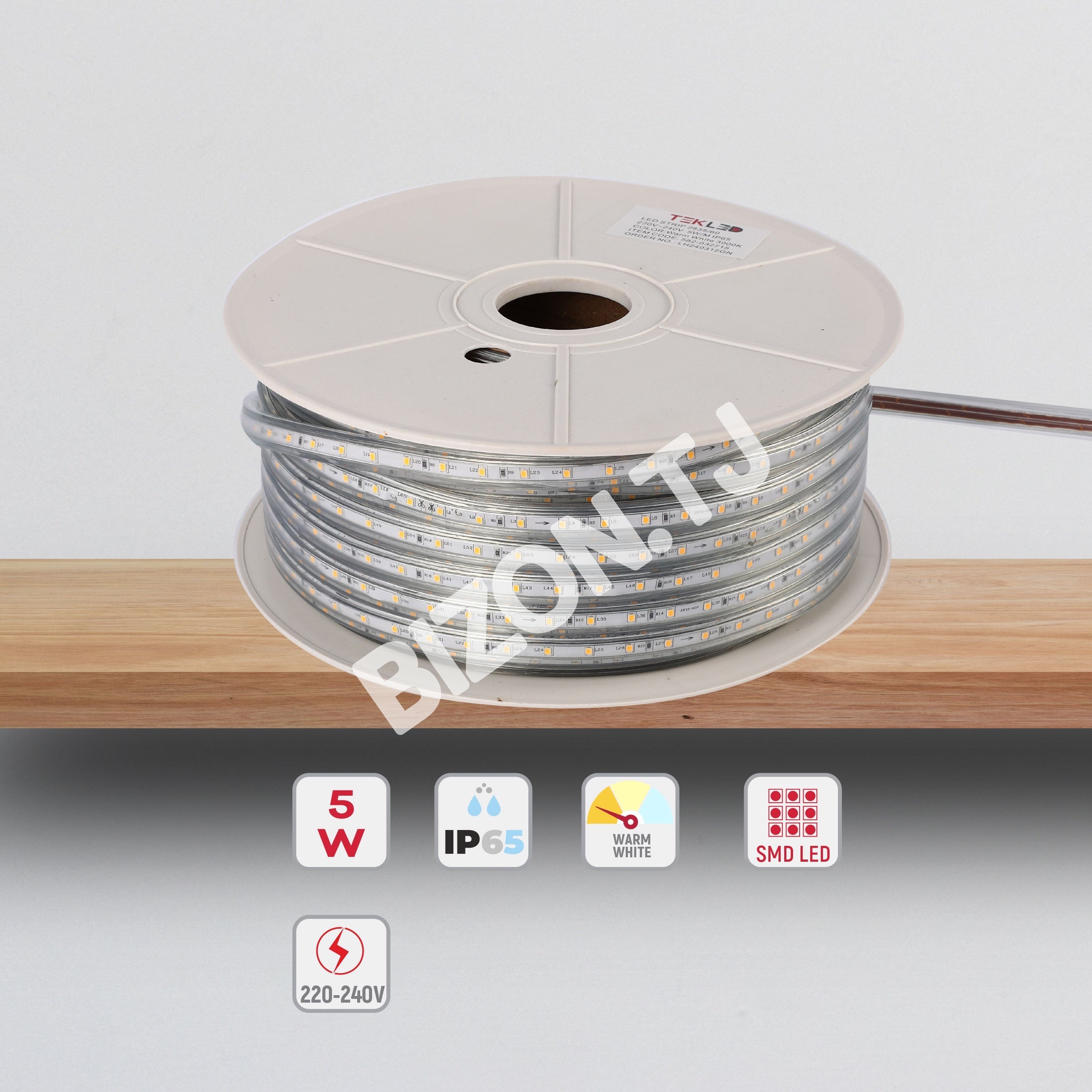 LED lentа 2835 / 60L 220 В оранжевый 7 Вт / M IP6550 м, 582-03271 23