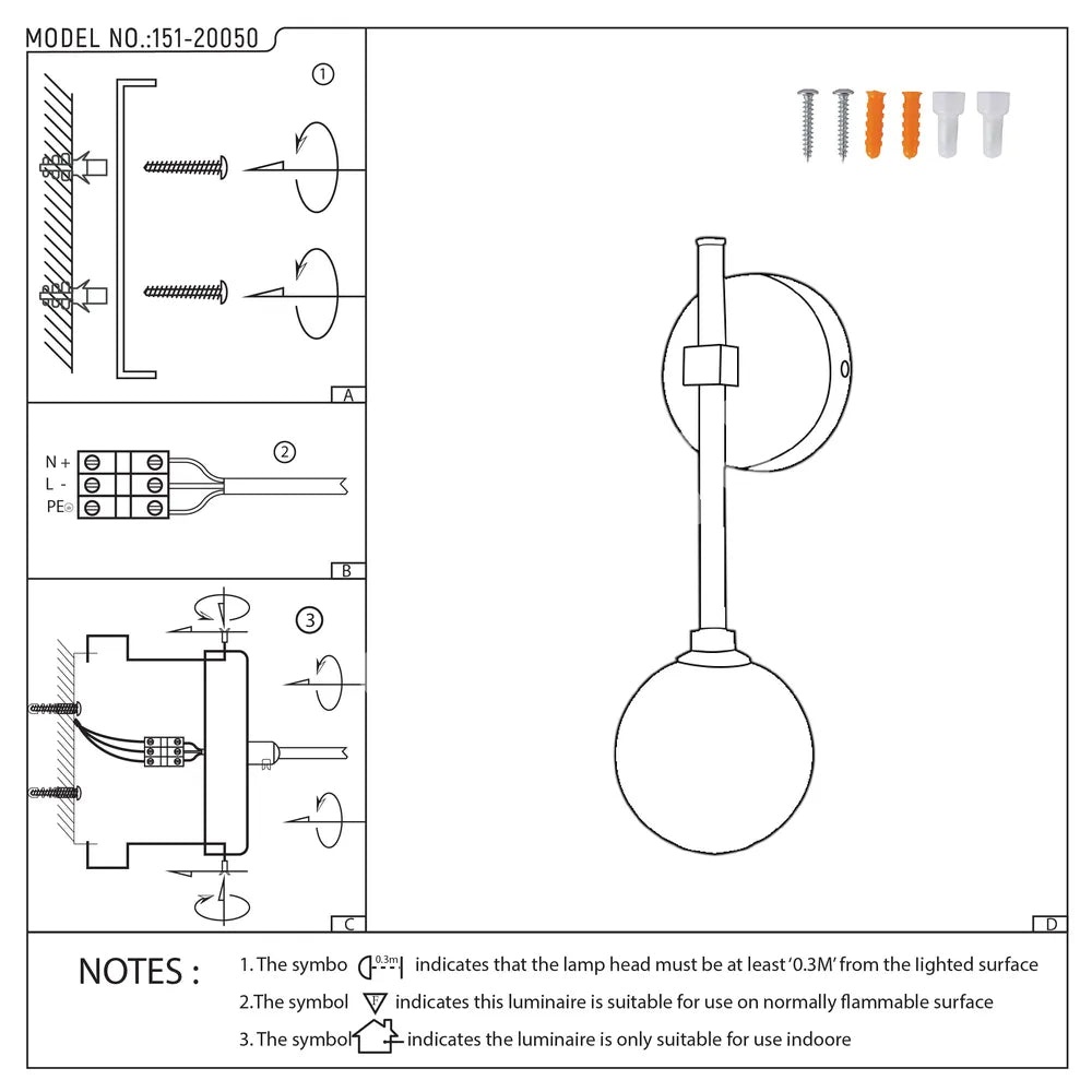 Бра LED Бра 39308-1B Clear 3000 К, 151-20050 7