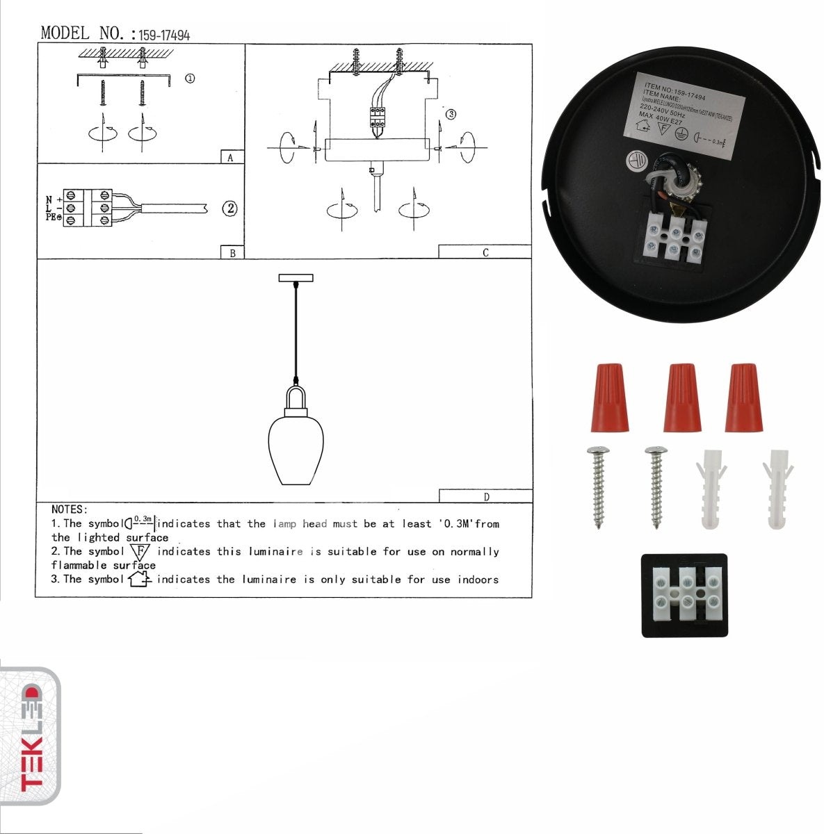 Люстра MIELE LUNGO 40 Вт 1xE27 D200xH12001, 159-17494 8