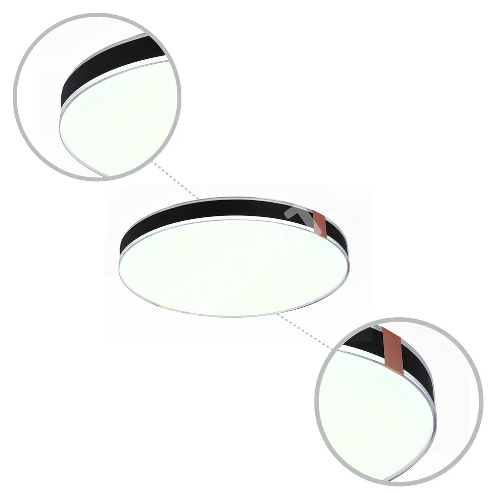 Светильник LED сверкающий потолоч Светильник BOVER 40Wx2 черный D500, 165-16032 6