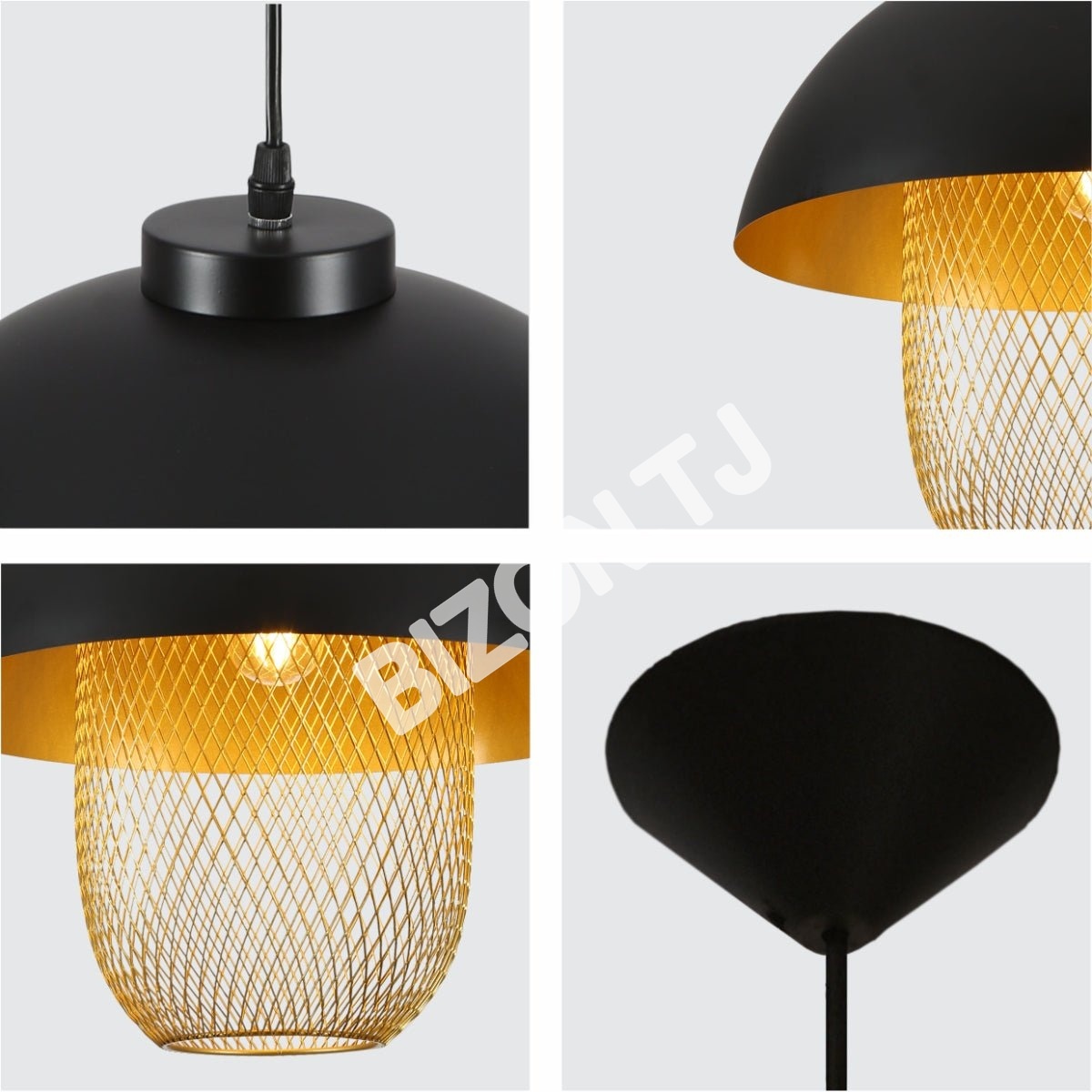 Светильник Matte золотой Caged Shade с черный Dome Top Pendat потолочный светильник D290 с E27 Fitting, 150-18304 7