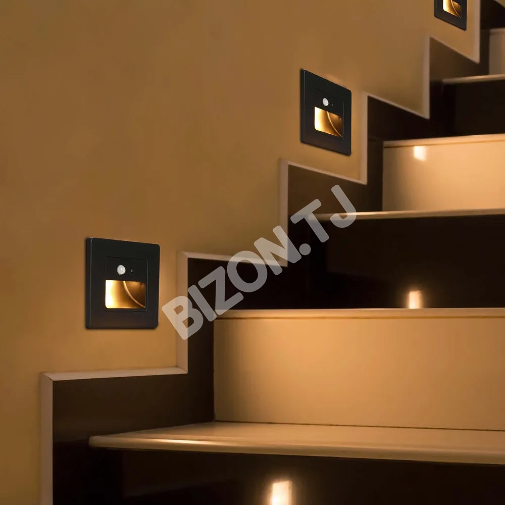 Светильник LED Stair Step светильник 1 Вт черный датчик 3000 К, 181-03420 3