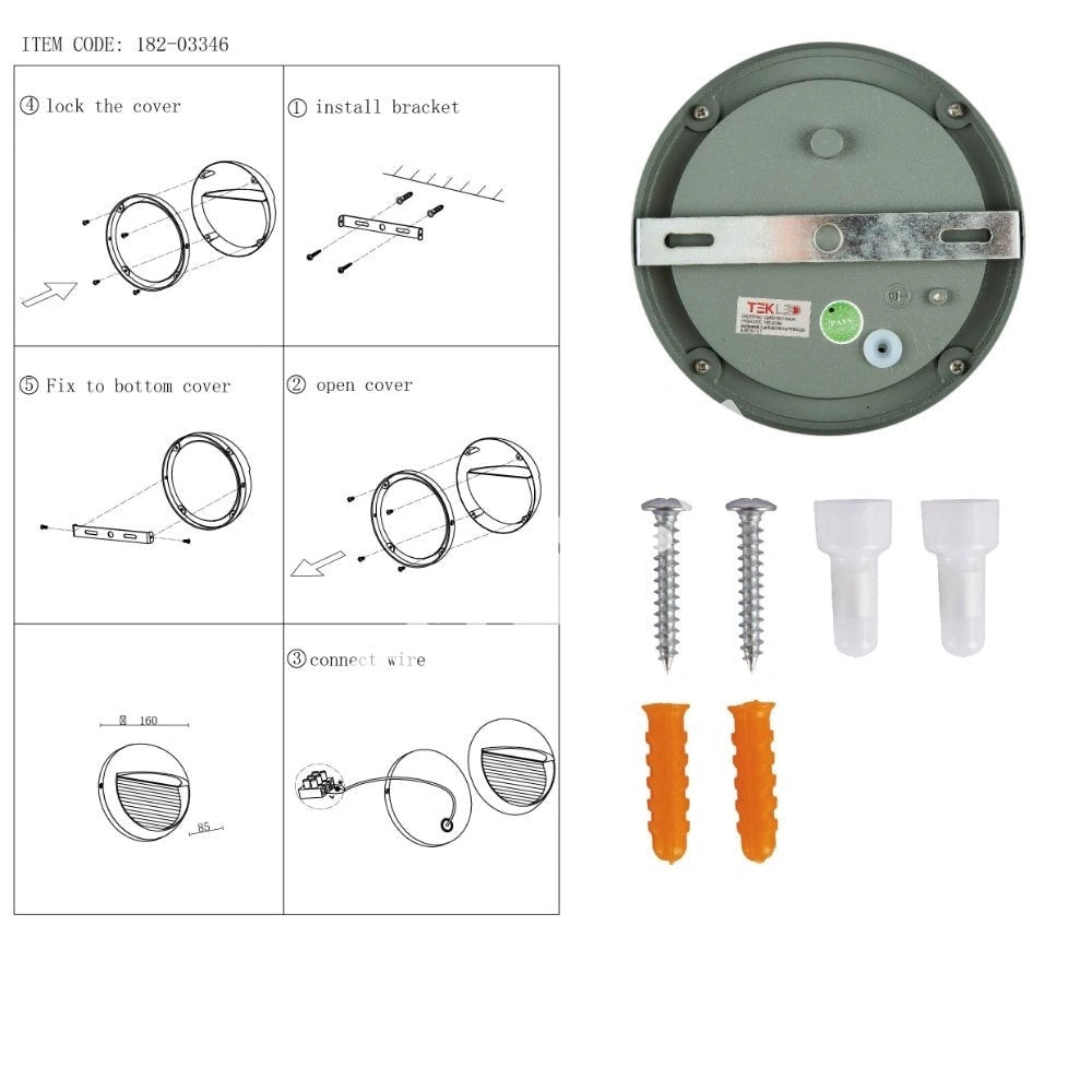 RoundStair and WallLED светильник 3 Вт 4000 К IP54 DONE TT, 182-03347 8