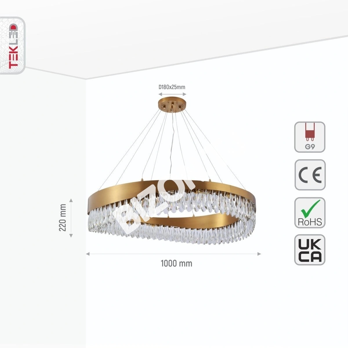 Люстра Chandelier BLK D800H220 12xG9 STAINLESS, 156-19570 7