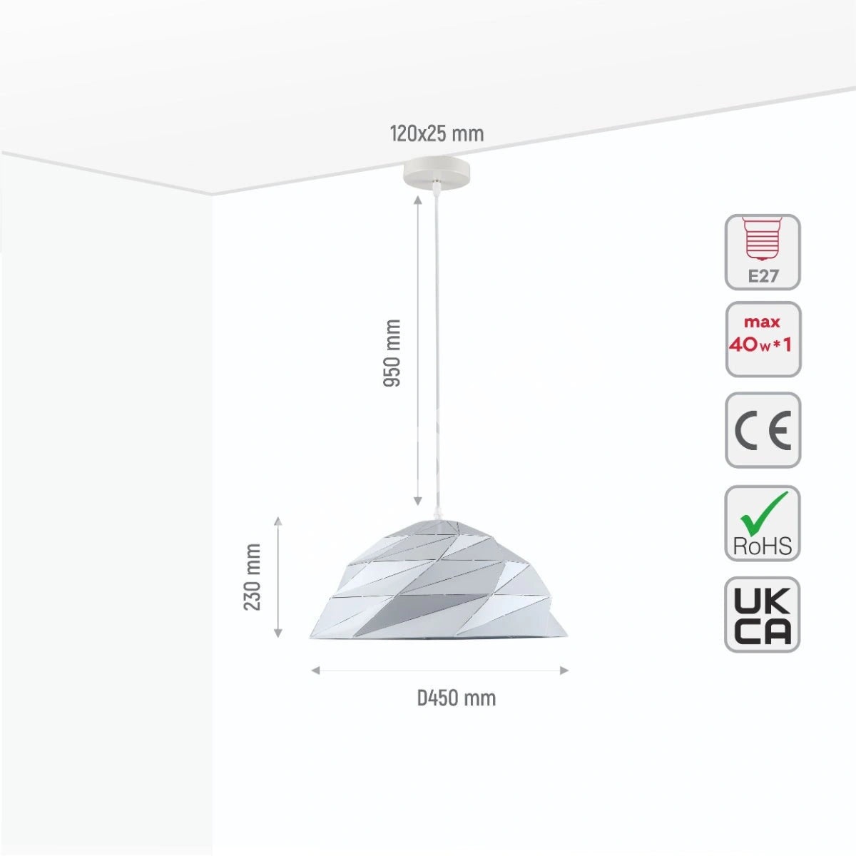 Черный золотой металл Laser Cut Dome современный подвесной светильник D450 с E27 Fitting, 150-18150 6