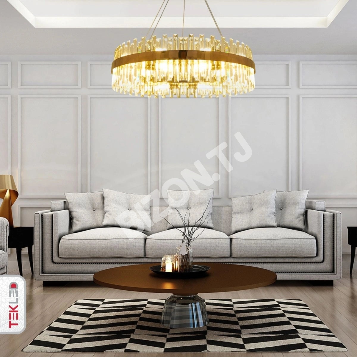Светильник Coffin Crystal золотой металл Island Chandelier потолочный светильник L900 с 18xE14, 156-19562 16