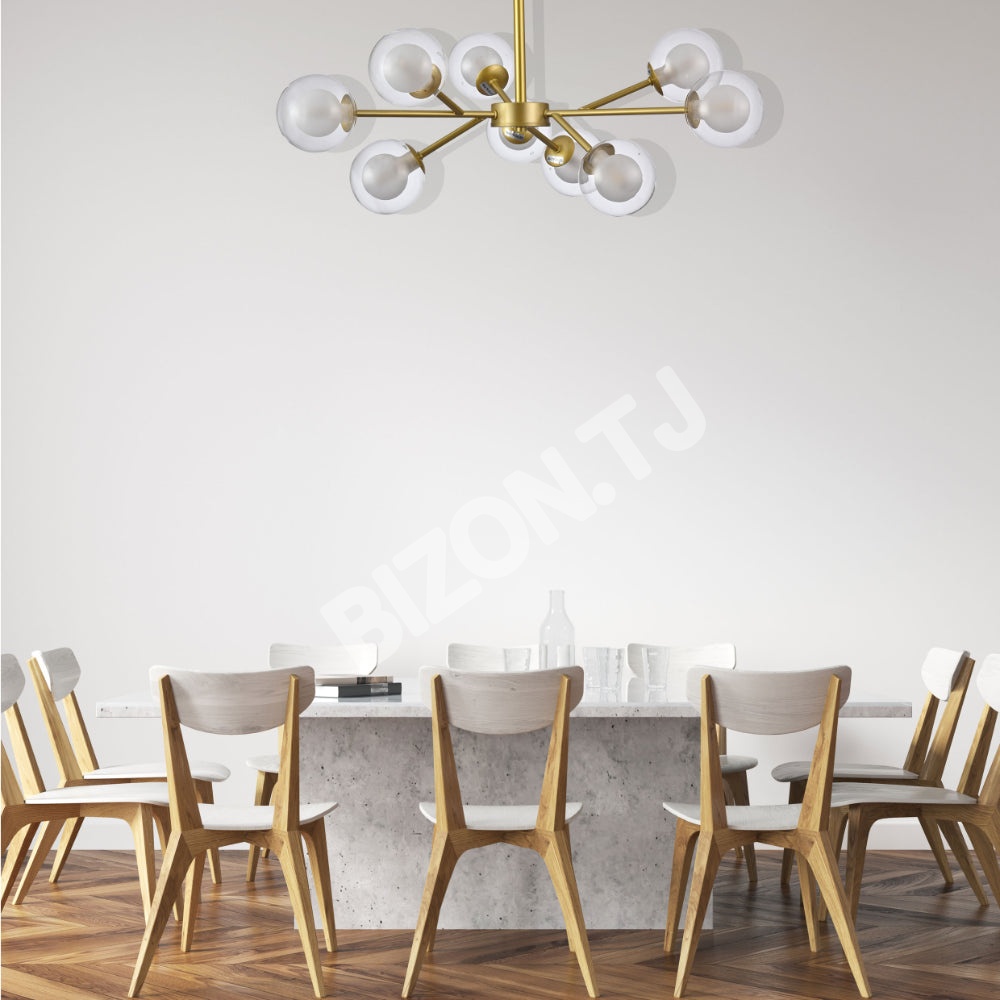 Светильник современный золотой потолочный светильник с DOUBLE LAYERED GLOBES 9 GLOBE, 158-19708 3