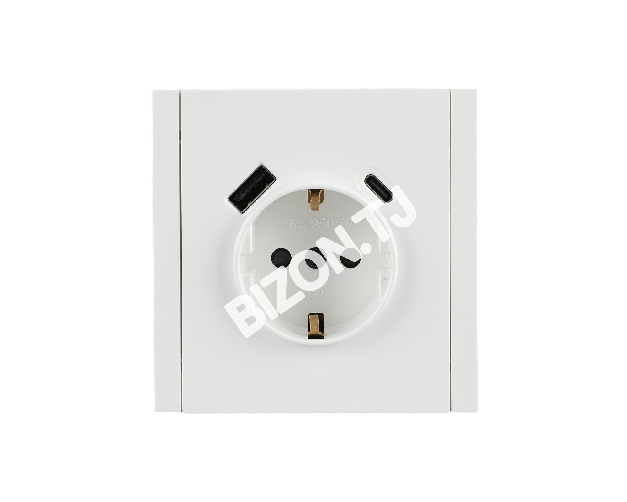 Розетка Schuko с USB+TYPE C 20Вт, с / у, Темно-серая, серия NIZMO, ELECTRIC 96 / 8, 283-03592