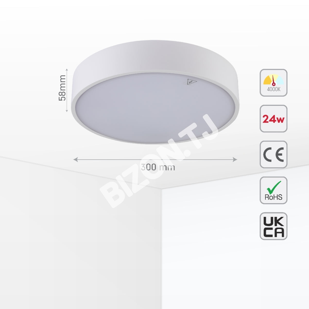 Светильник квадратный LED TT100 24 Вт белый 4000 К IP65, 181-15362 13