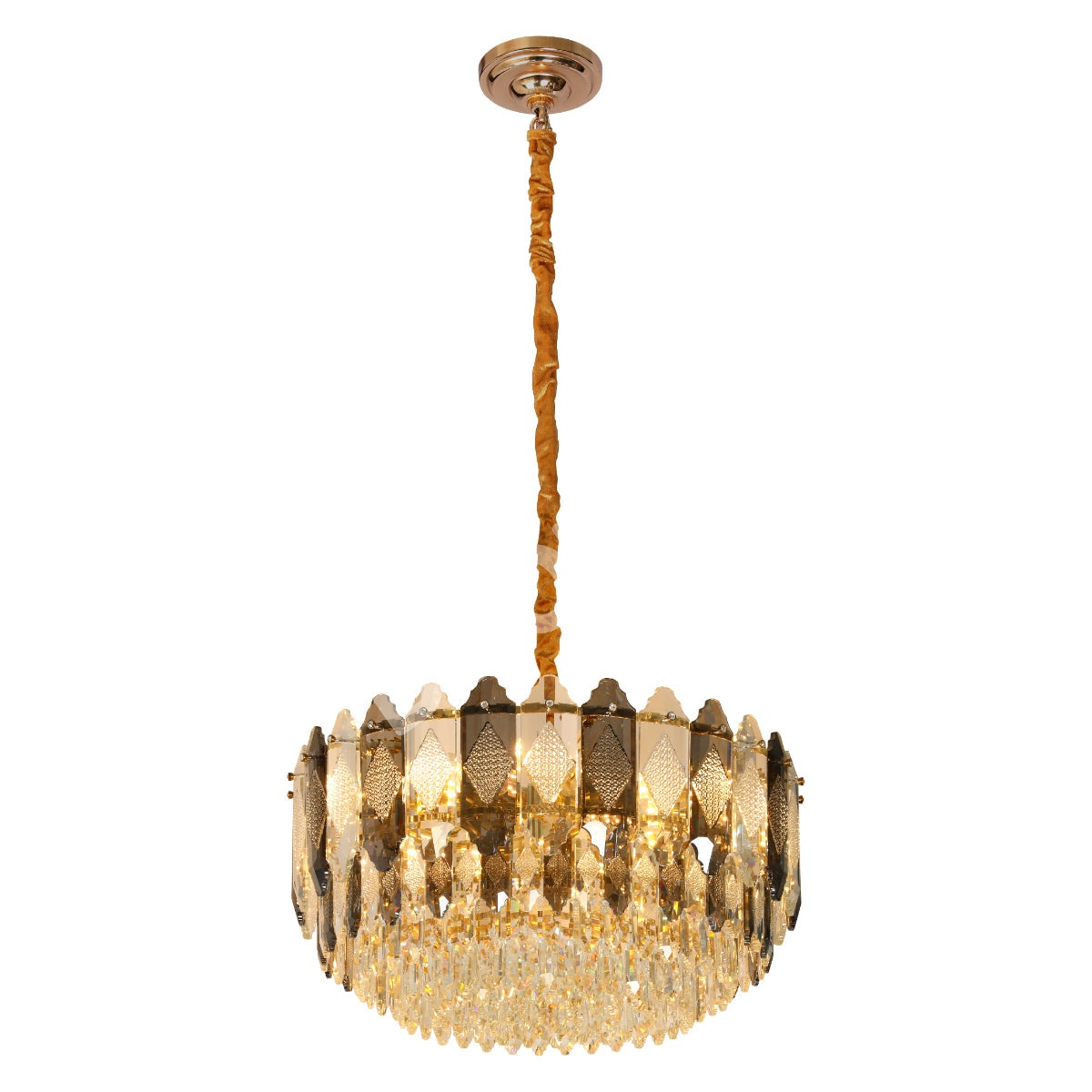 Люстра новинка SY6006-D800 22xE14 SMOKY+золотой AB, 159-18004