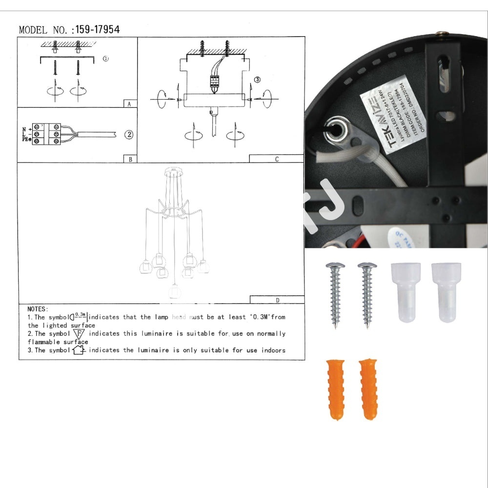 Люстра LED 7015-6 40 Вт DIMM черный, 159-17952 23