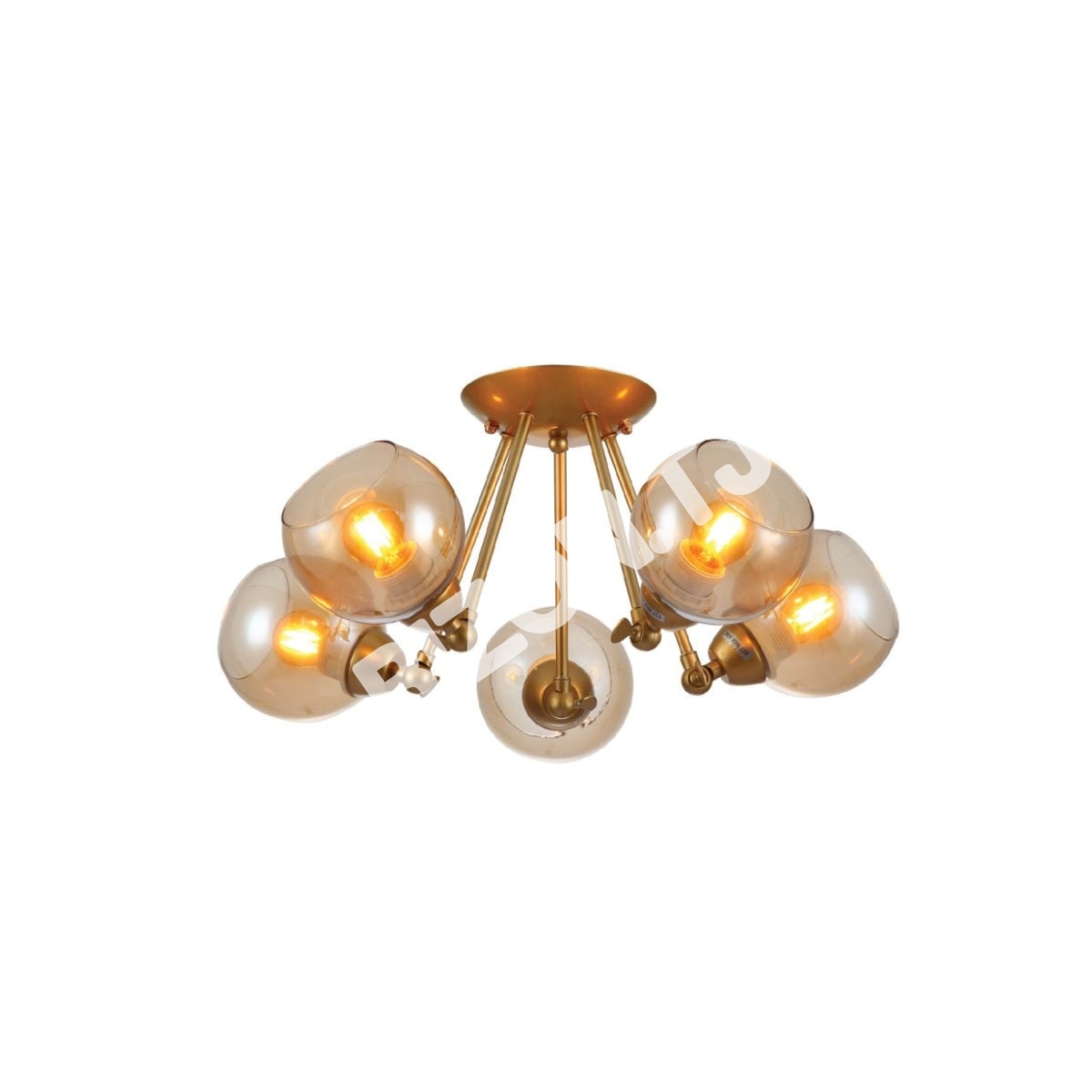 Светильник золотой Hinged металл Amber Dome стекло потолочный светильник w, 159-17648 2