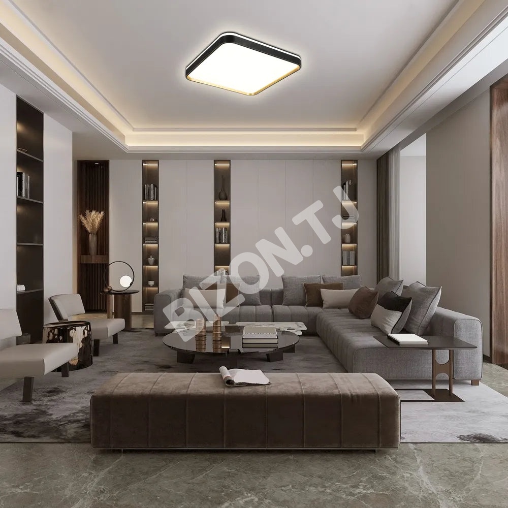 Светильник LED потолоч квадрат Светильник BGS500 36Wx2 черный золотой, 165-16008 2