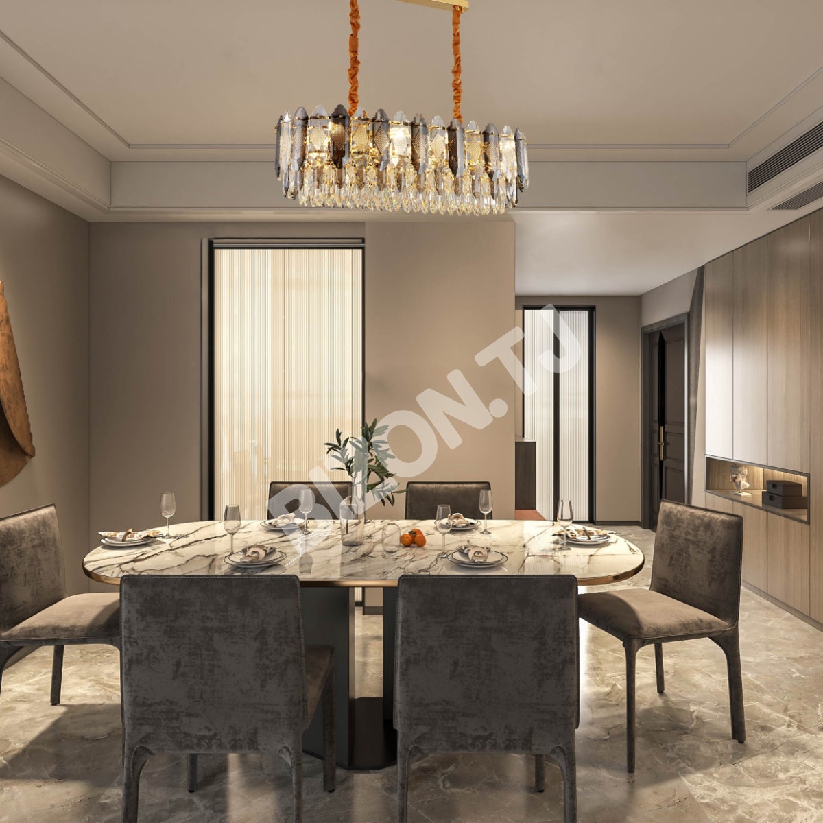 Люстра новинка SY6006-D800 22xE14 SMOKY+золотой AB, 159-18004 6