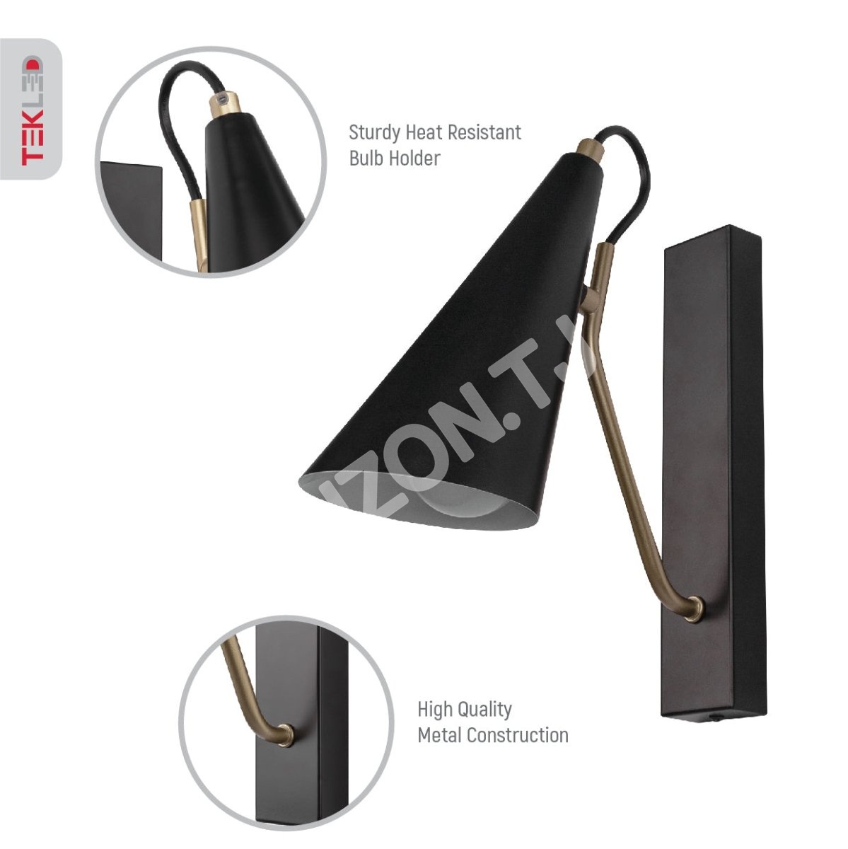 Выключатель Бра Matte черный металл Cone настенный светильник E27 Fitting с Pull Down Switch, 151-19649 13