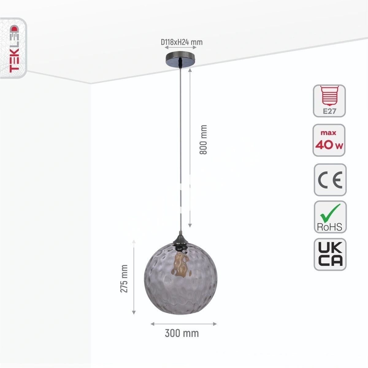 Люстра Chandelier MD70548B-1xE27 D300 AMBER золотой, 158-19668 10