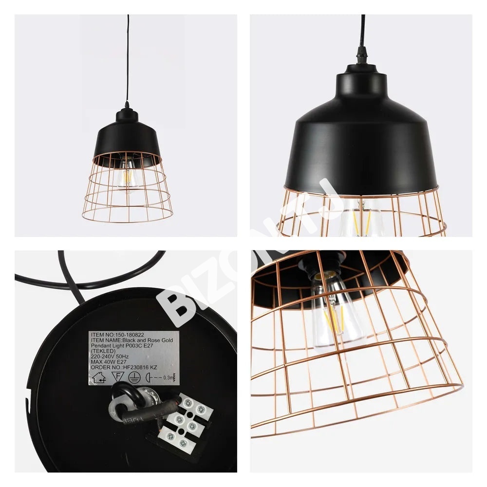 P003C E27 черный+ROSE золотой(ASYA), 150-180822 6