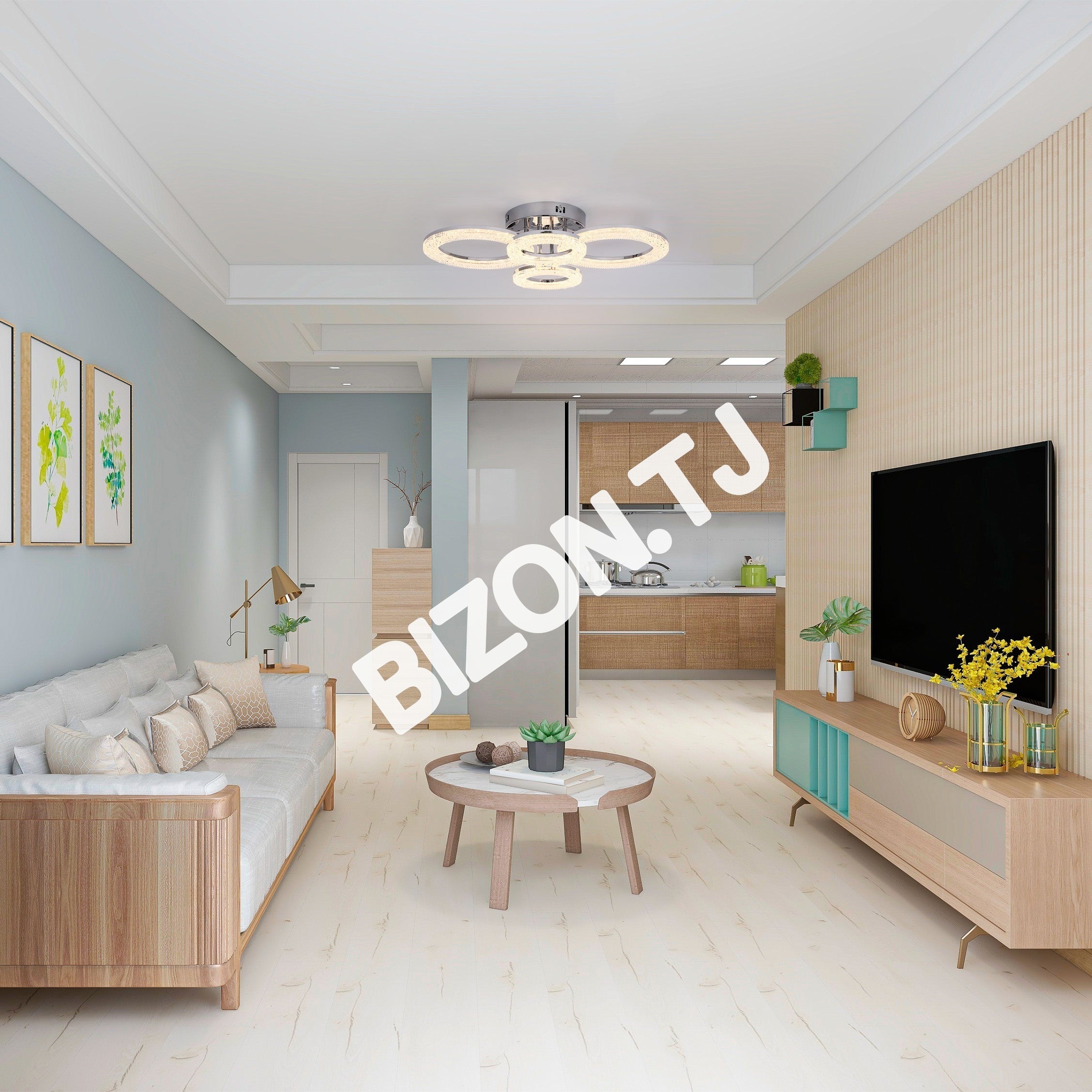 Люстра LED BS0717 63 Вт хром 3CCT, 159-18458 16