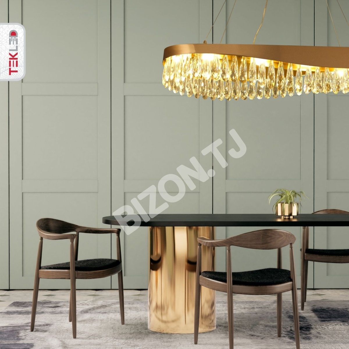 Светильник Faceted Long Pear Crystal золотой металл Island Chandelier потолочный светильник L1100 с 12xG9, 156-19574 16