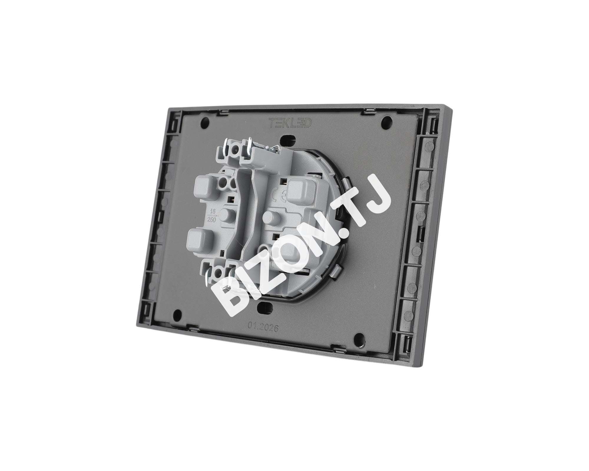 Розетка 2-я 2pin б / з, с / у, Черная, серия NIZMO, ELECTRIC 84 / 7, 283-03518 4