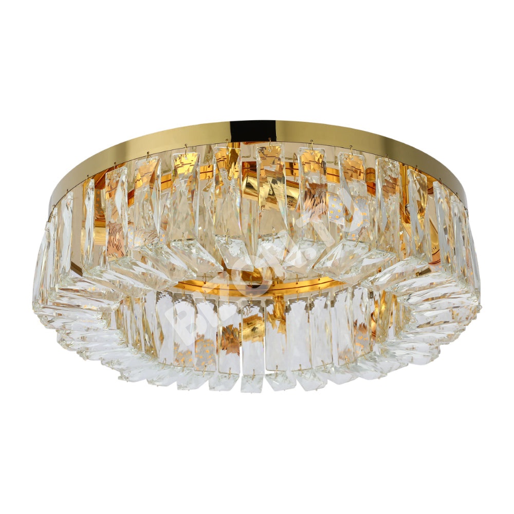 Люстра Crystal круглый Flush Chandelier светильник D500 золотой E14, 159-18148