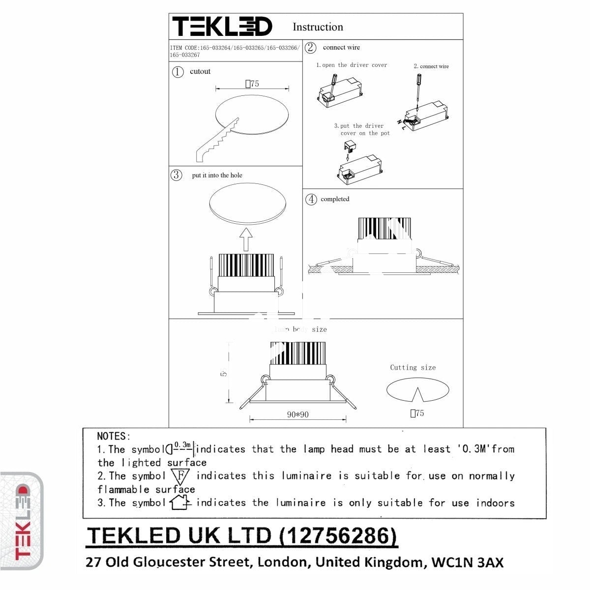 Светильник LED OC003A 1×10 Вт 3000 К белый 100-265V50, 165-033272 22