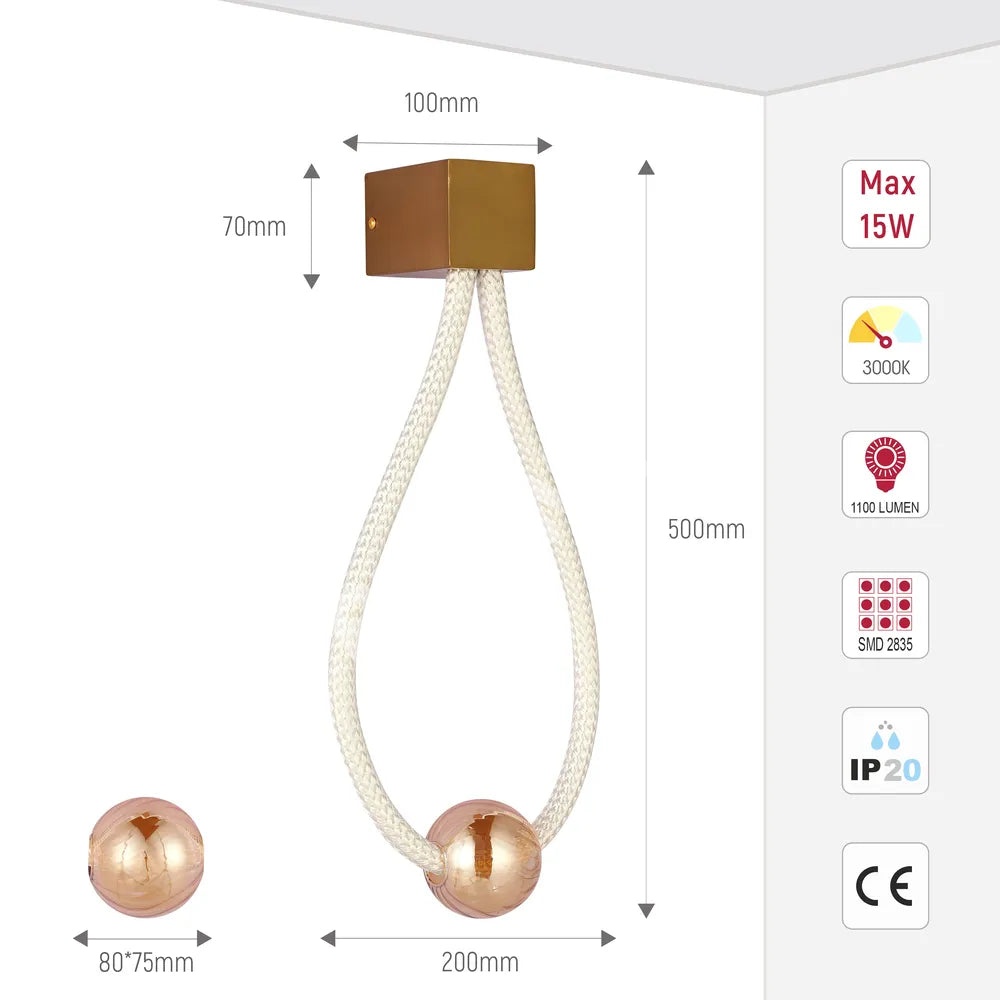 Бра LED Бра 39289 бронзовый 3000 К, 151-20076 5