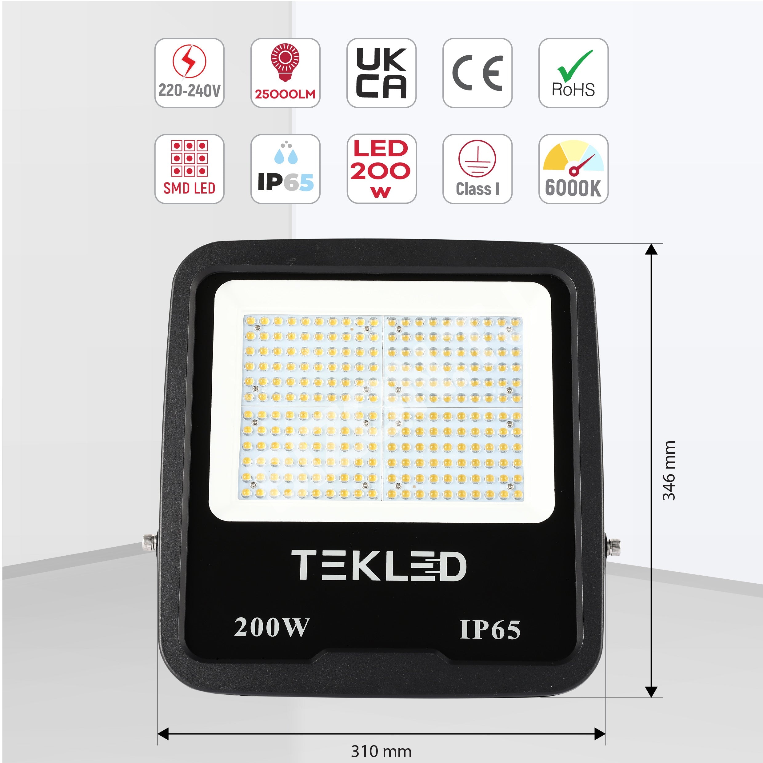 Прожектор LED SMD 300 Вт+-5% 6000 К черный(400×360×63)IP65, 224-03488 13