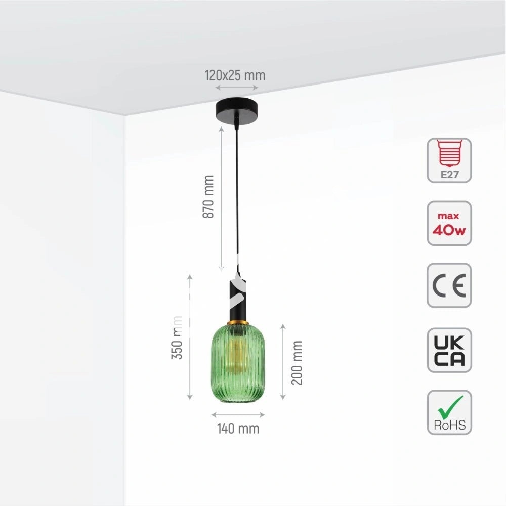 Светильник pod MALOTO D300 1xE27 EMERALD GREEN1, 150-18716 4