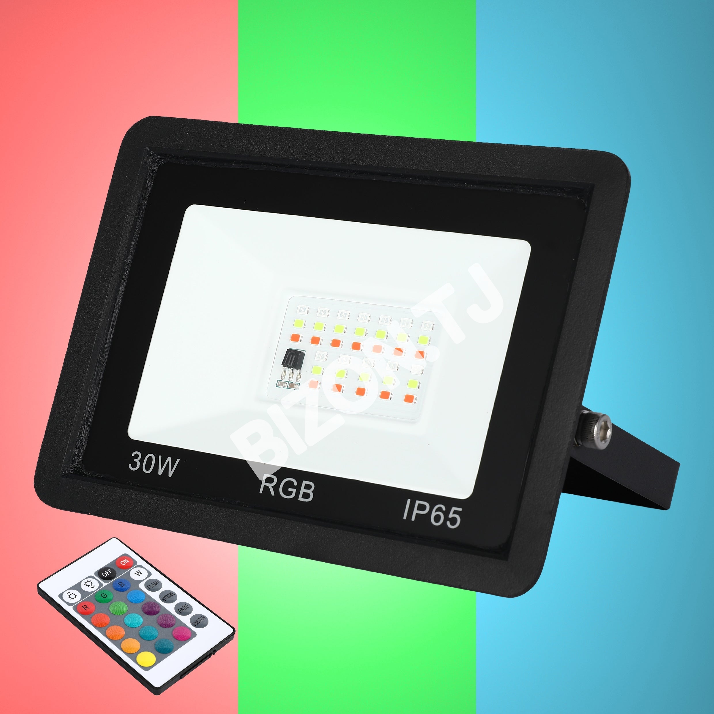 Прожектор LED DOB 30 Вт RGB черный IP65, 224-152837