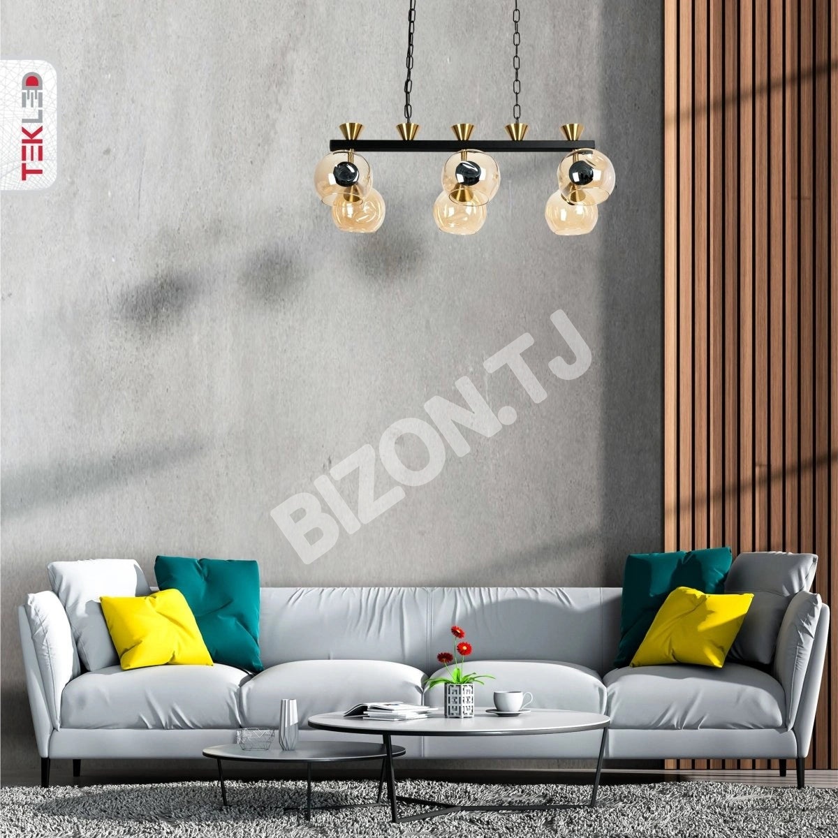 Люстра LOCANDA 40 Вт 6xE14 AMBER стекло, 159-17388 8