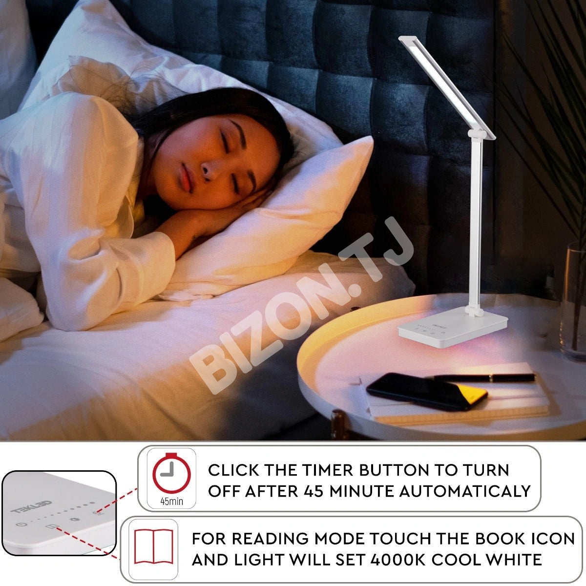 Настольный светильник LED JB502 10W5V550 лм BL3000K6000KUK, 130-03618 7
