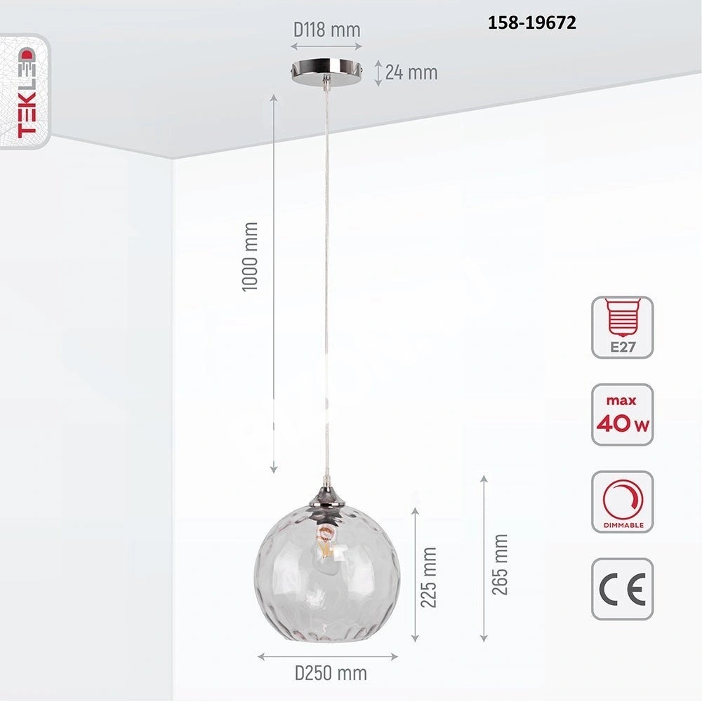 Люстра Chandelier MD70548B-1xE27 D300 AMBER золотой, 158-19668 9