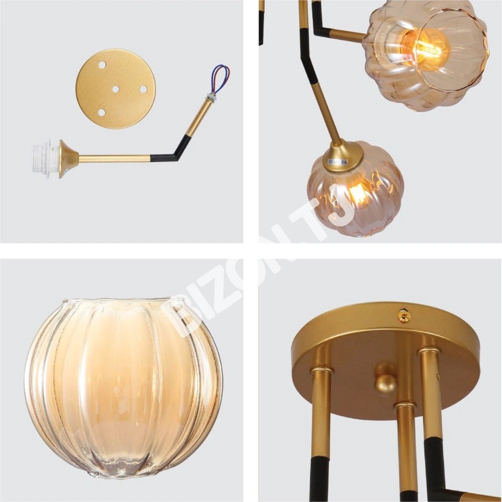 Люстра 52038 5xE27 CHAMPAGNE+золотой+BLACK1, 159-17662 6