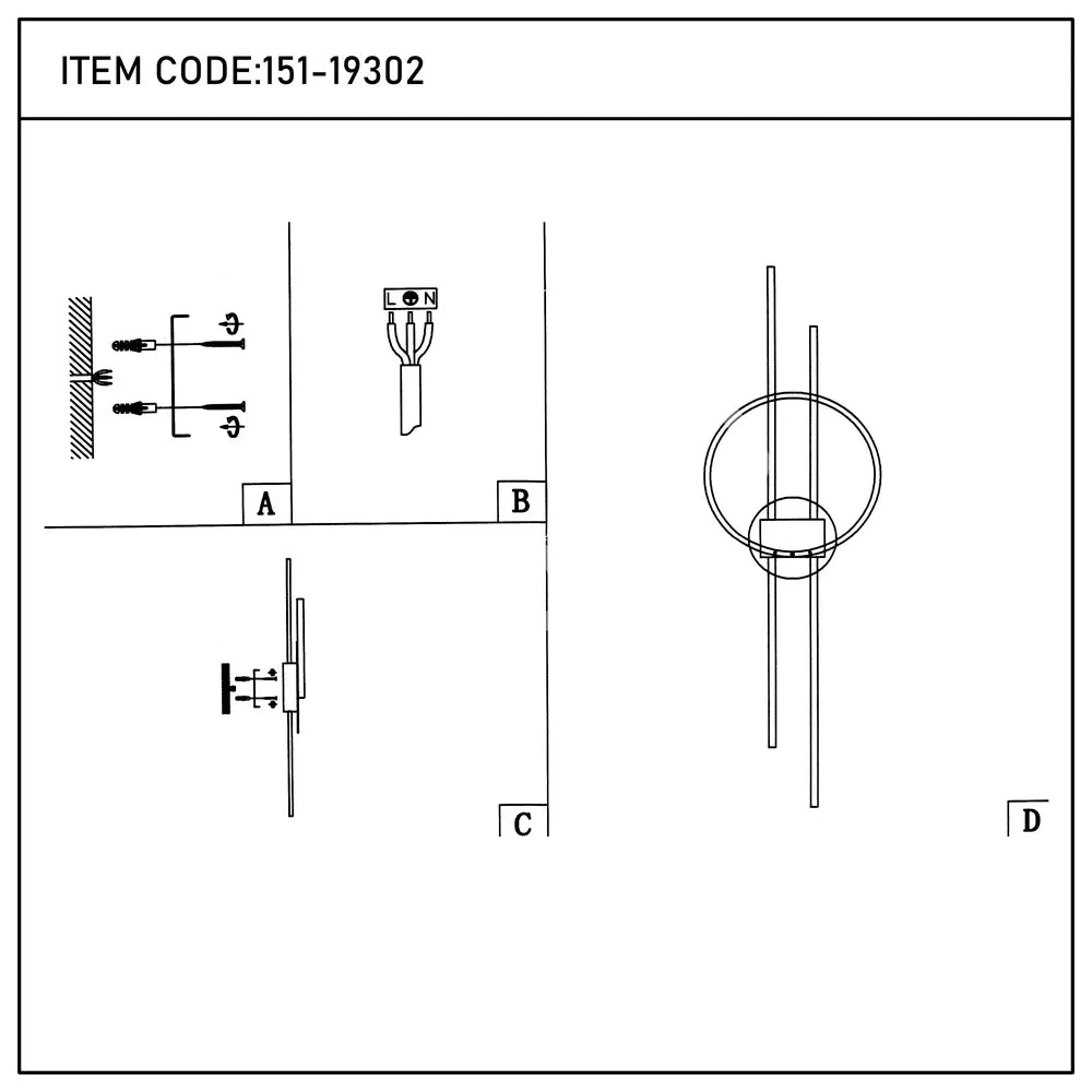 Бра LED 1491 9 Вт золотой 3CCT, 151-19302 7