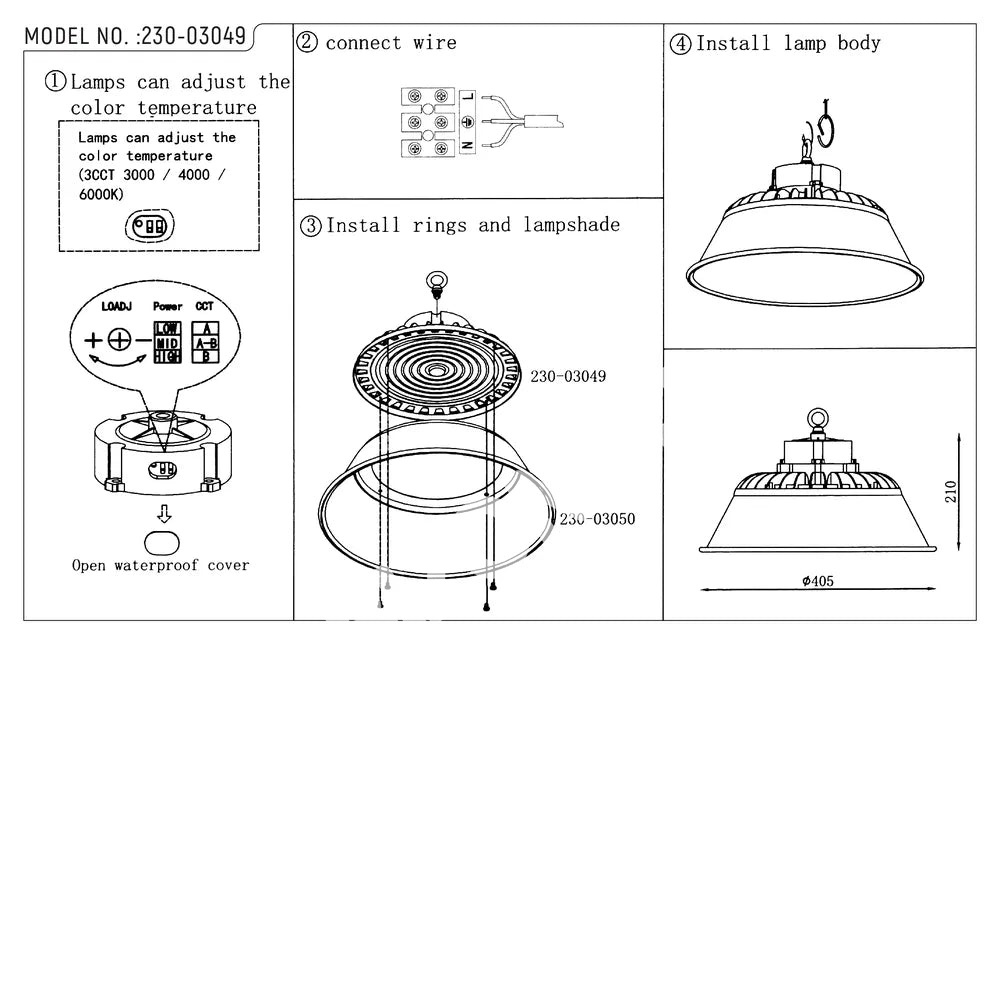 UFO Highbay 200 Вт 3000 К / 4000 К / 6000 К черный, 230-03051 30