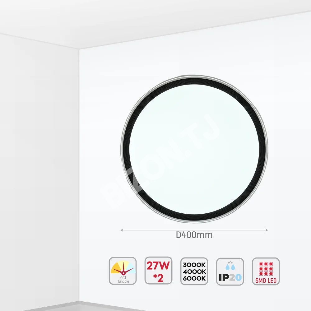 Светильник LED потолочный Светильник EGLO 30Wx2 черный D400 6000 К / 40, 165-16026 5