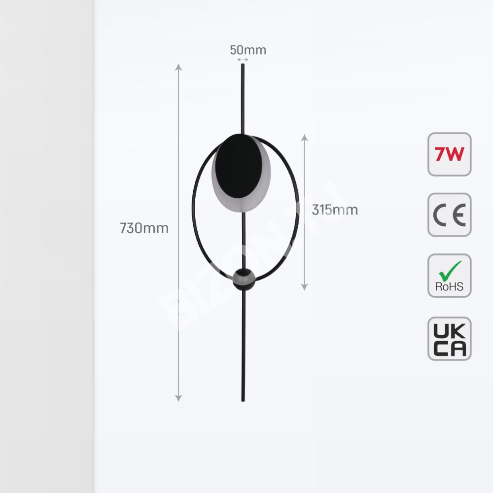 Designer Geometric Moon in круглый современный LED настенный, 182-03432 5