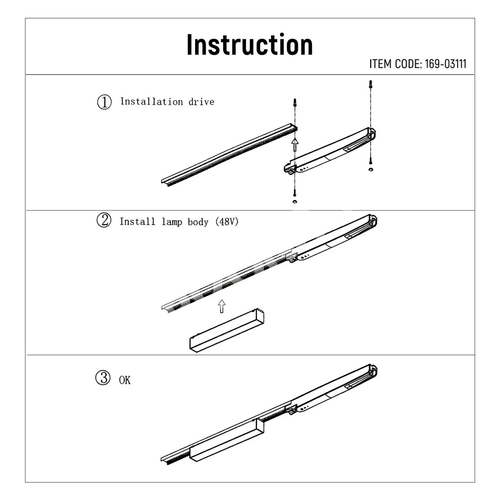 Светильник LED LINEAR магнитный SLIM 12 Вт 48 В 4000 К черный, 169-03111 8