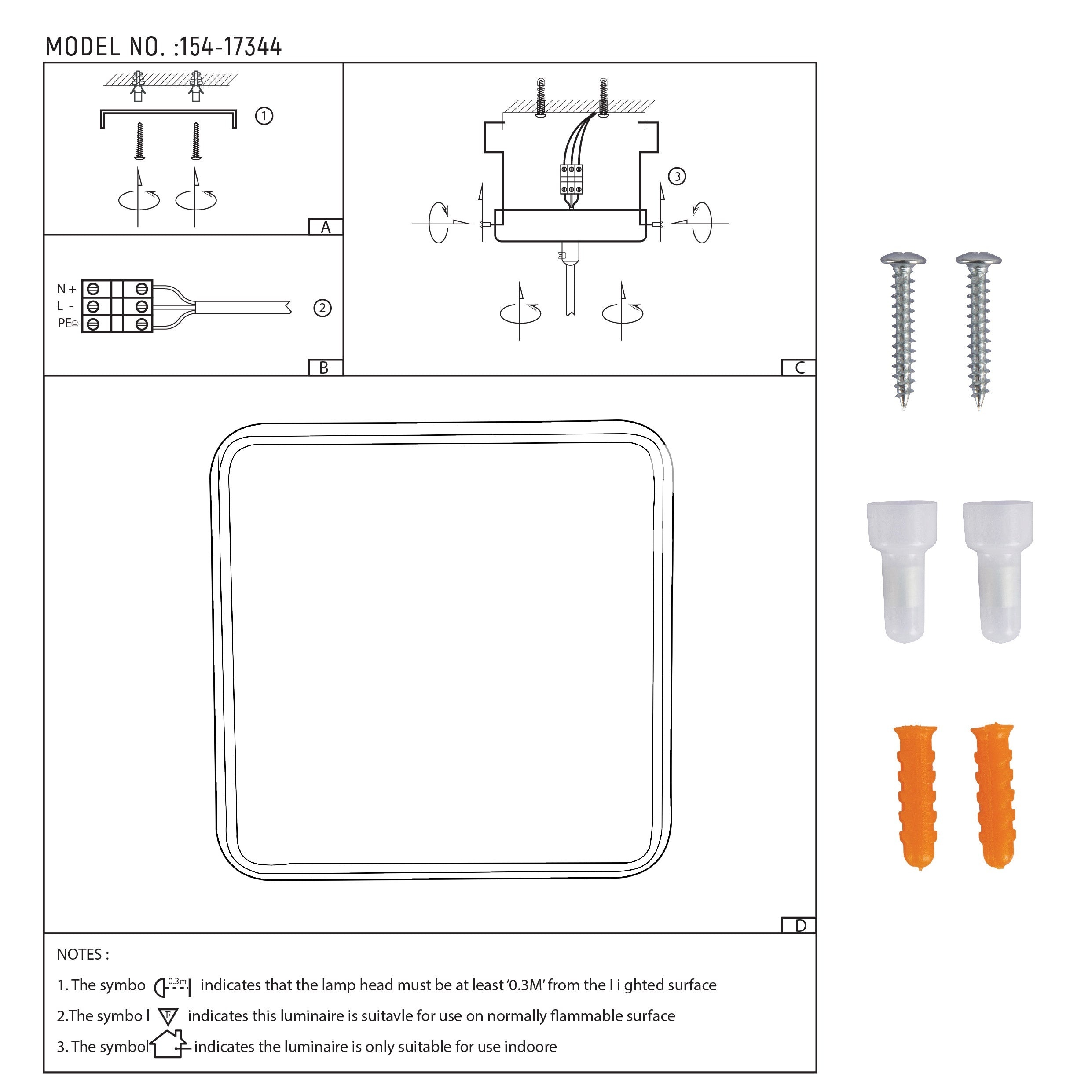 LED круглый 36 Вт черный белый D500 3CCT, 154-17342 14