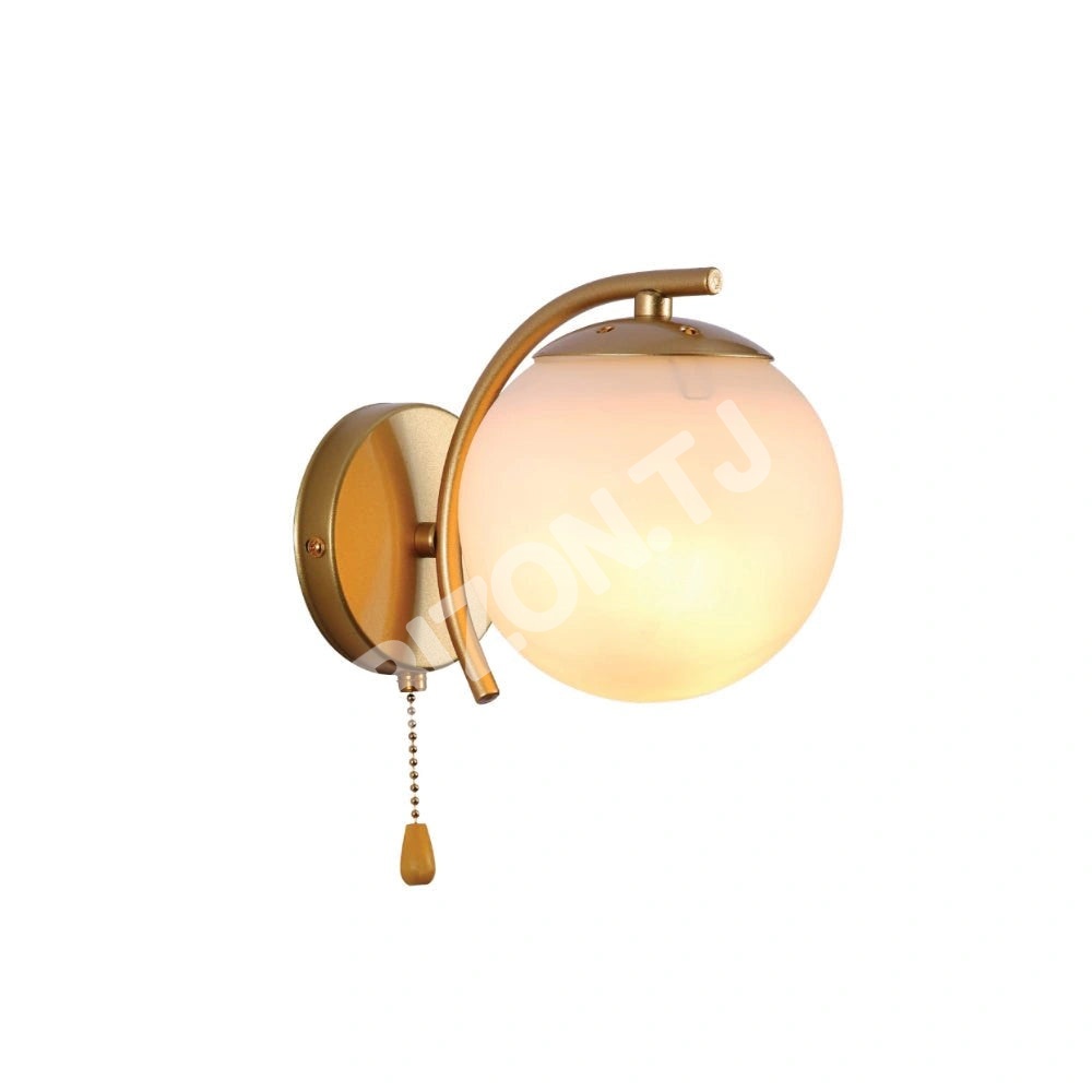 Выключатель Бра опал Globe стекло золотой металл Arc Body Vintage Retro настенный светильник с Pull Down Switch E27 Fitting, 151-19786